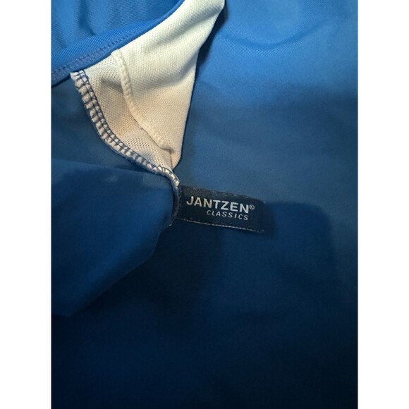 Jantzen Classics Womens Swimsuit Wrap Ruched Nylon Blue One Piece Size 10 - Picture 4 of 4